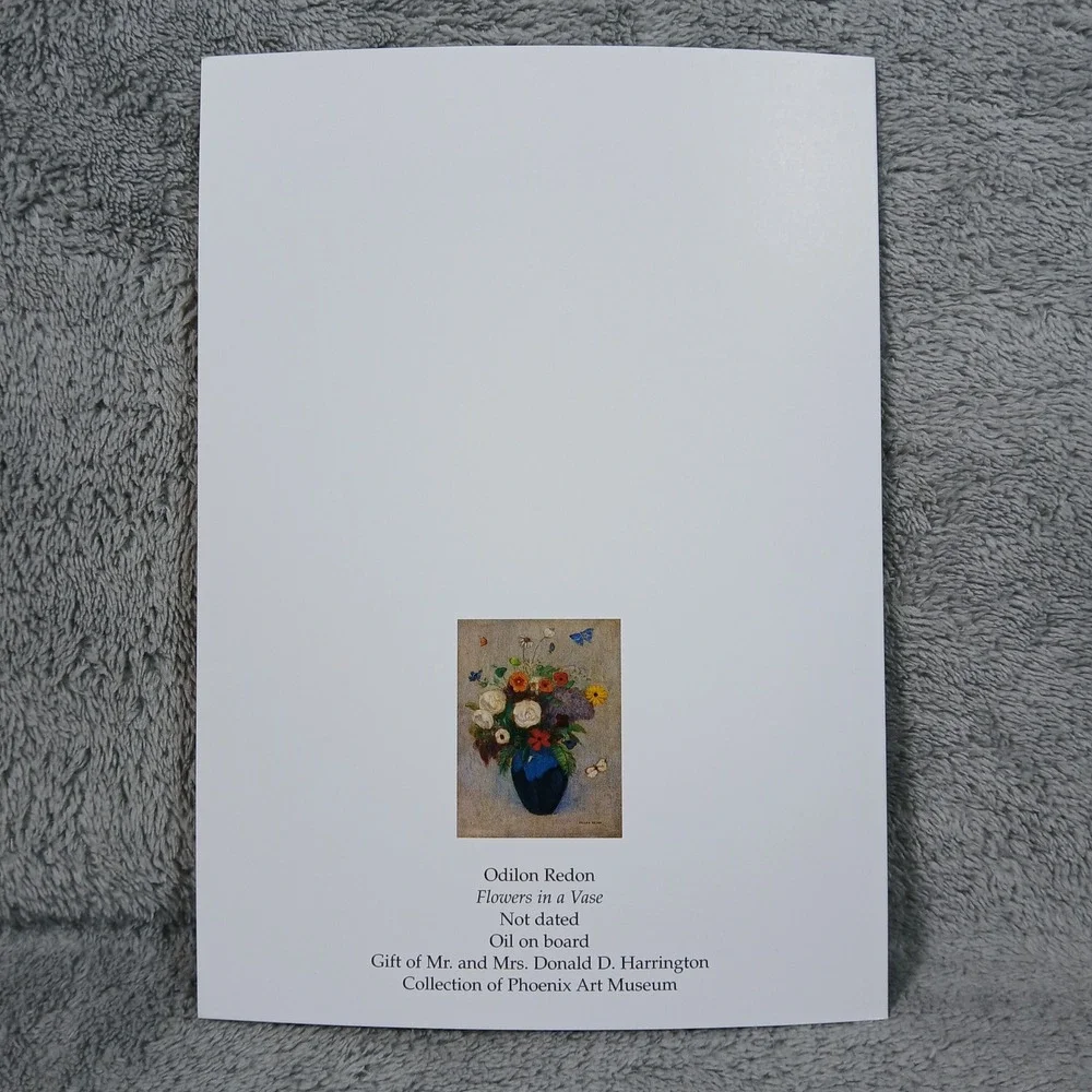 Odilon Redon Flowers in a Vase Art Note Card Blank Greeting Card Phoenix Museum